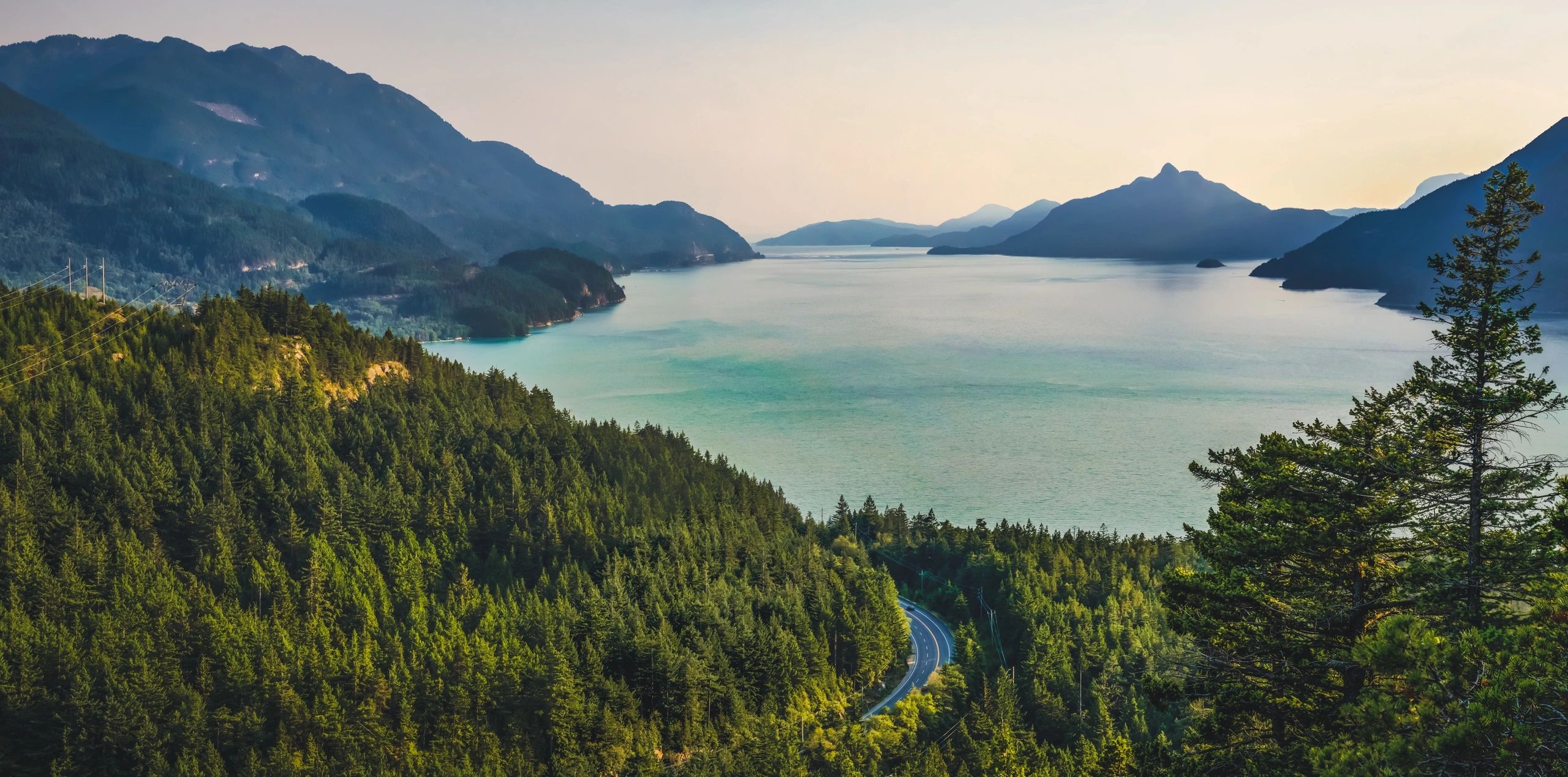 Alpine lake mountain landscape